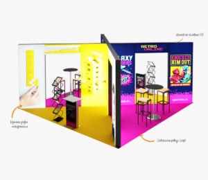 Large exhibition stands - Island ZEN A 5 x 5 m - Printing house