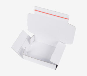 Emballage de commerce électronique blanc - Fefco 427 Just - Carton de retour - Labo Print