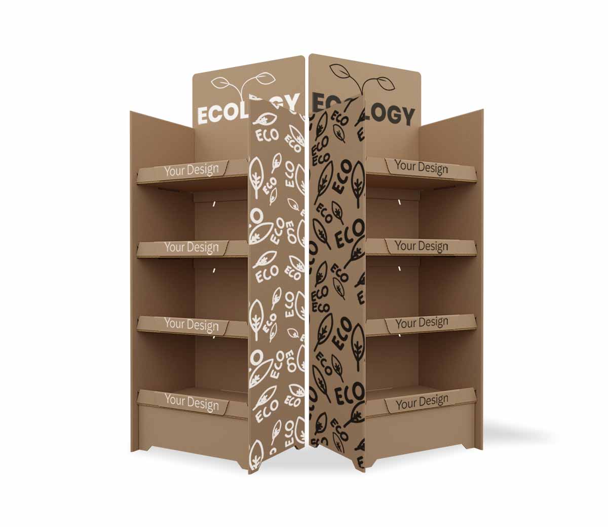 Stand Topper Eco 3 - Présentoir PLV carton eco 60 x 40 x 139,40 cm