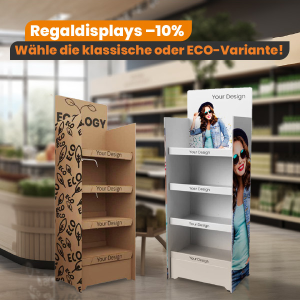 Rabatt auf unsere regalaufsteller - LaboPrint
