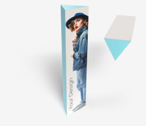 Cardboard triangle totem 46,6 x 46,6 x 190 cm - L08213 - LaboPrint