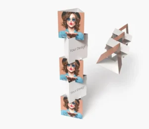 Modular cardboard triangular totem 45 x 45 x 127 cm - Laboprint
