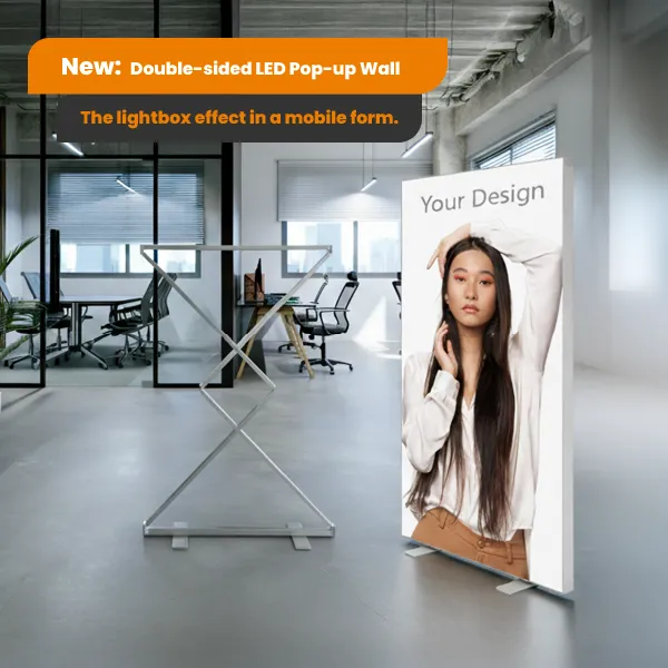 NEW IN OUR OFFER: Easy Light Pop-up 100×200 – double-sided LED textile pop-up display
