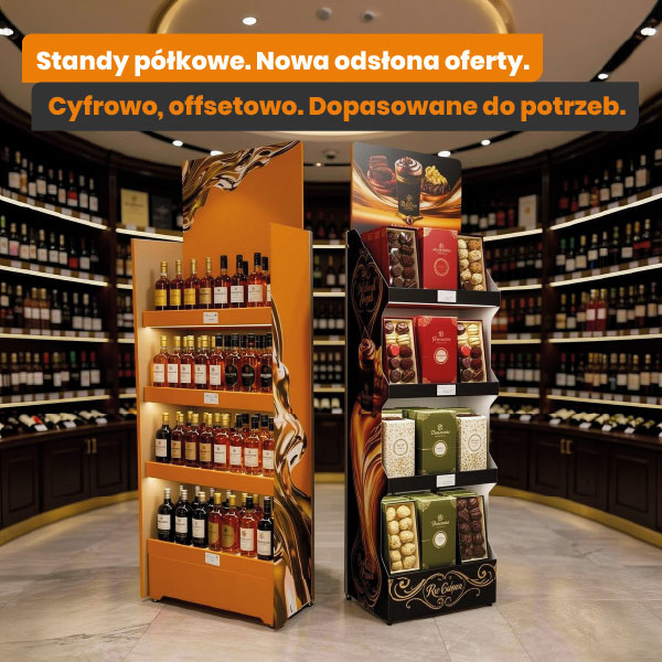 Standy półkowe – atrakcyjne warunki cenowe przy produkcji cyfrowej. Wolumeny 300–500 sztuk. | LaboPrint